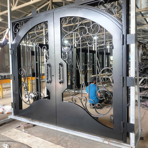 Puerta de Entrada de Seguridad Moderna Hecha de Acero con Hierro Forjado, Diseño Personalizado, Impermeable, de Larga Duración, para Uso Comercial - Product Image 2