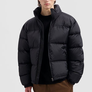 Men's Classic <b>Packable</b> Puffer <b>Jacket</b> Winter Stand Front Casual Style Weatherproof Breathable Zipper Closure Cotton Custom Made - Product Image 4