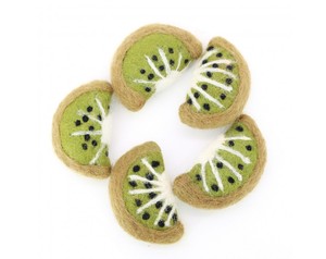 Rodajas de kiwi de fieltro de lana, frutas fieltreadas para la educación infantil, juego de frutas: hechas a mano con lana natural y comercio justo. - Product Image 5