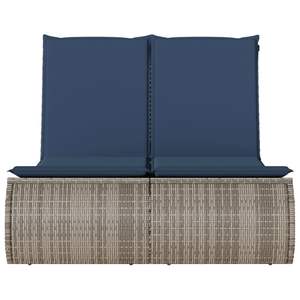 Tumbona Doble con Cojines de Poliratán Gris, Tumbona de Exterior Duradera y Cómoda - Product Image 4