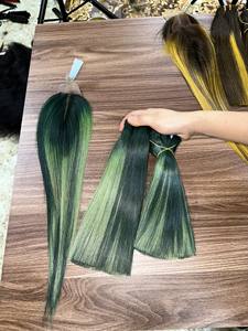 Bundles de cheveux humains vierges alignés bruts tendance 2024 chauds mélange couleur os droit vietnamien Double dessiné pour les têtes d'entraînement - Product Image 4