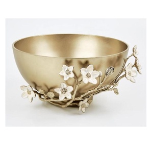 Cuenco con acabado de latón y aluminio con hoja adjunta para servir pequeños cuencos para aperitivos, frutos secos y golosinas, cuencos decorativos de cocina para el hogar - Product Image 5