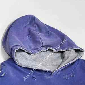 Sudaderas con Capucha Reversibles Personalizadas con Serigrafía, Sudaderas con Capucha de Algodón French Terry con Lavado Ácido y Efecto Desgastado para Hombre - Product Image 2