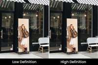 Support d'affichage publicitaire LED d'intérieur P2.0 avec écran vidéo numérique LED 2-en-1 sans soudure 640*1920mm, écran pliable pour affiche LED