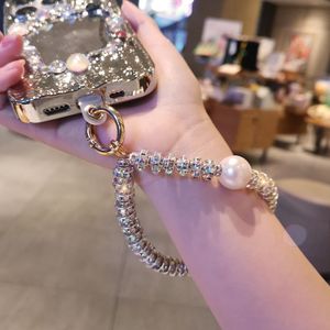 Rhinestone Pearl Beaded <b>Phone</b> Lanyard Wrist Strap Crystal Pendant Mobile Hand Strap 14 cm - Product Image 4