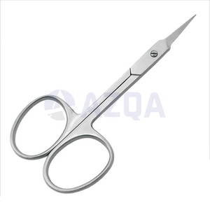 Tijeras de belleza para uñas de acero inoxidable con revestimiento de titanio múltiple, con punta recta en forma de flecha para cortar cejas y recortar cutículas. - Product Image 5