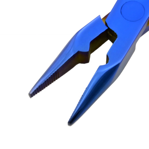 Pince à cils en acier inoxydable bleu plasma avec boucle à billes et crochet - Outil professionnel pour extensions capillaires et usage esthétique - Product Image 3