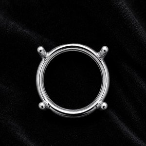 Base de Plata de Ley 925 Redonda para Colgante, con Ranuras Preperforadas para Piedras Preciosas Redondas Facetadas de 6mm a 20mm - Product Image 5