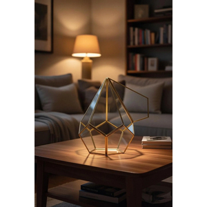Boîte à cartes de mariage magique faite à la main, grande boîte de présentation géométrique en verre, cadre en verre, terrarium, boîte porte-enveloppes de mariage - Product Image 4