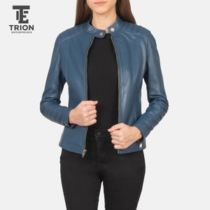 Chaqueta de Cuero para Mujer, Colores Personalizados, Estilo Moto, Moderna, Transpirable, Resistente al Viento, Impermeable, Ecológica, Tejida - Product Image 1