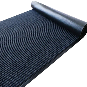 Alfombrillas de Entrada de Goma con Diseño Clásico a Rayas Jucor, Hechas a Máquina, Negras, Rojas y Grises, Lavables, para Uso en Exteriores, con Base Antideslizante - Product Image 2