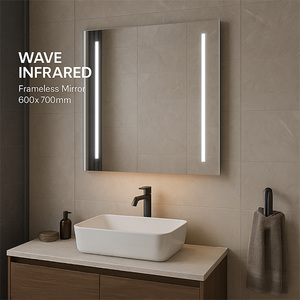 Infrared Heated <b>Mirror</b> 600x700mm <b>Wave</b> Control LED Touch Sensor Bathroom <b>Mirror</b> 350Watt Energy Saving - Product Image 6