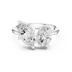 Internet Jewels Bague de fiançailles solitaire ethnique plaquée or 14 carats avec diamant rond taille brillant pour la mariée - Product Image 2