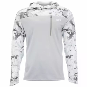 Sudadera con Capucha de Pesca para Hombre, Manga Larga, Protección UV UPF 50, Estampado de Camuflaje, Cierre Frontal con Cremallera, Logotipo, Secado Rápido, Anti-UV - Product Image 3