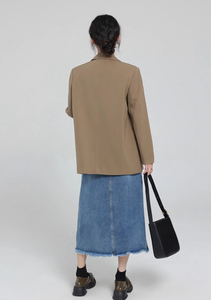 Jupe longue en jean esthétique pour femme, style décontracté, avec ceinture, coupe crayon, tricotée, couleur délavée, pour les fêtes printemps-été - Product Image 6