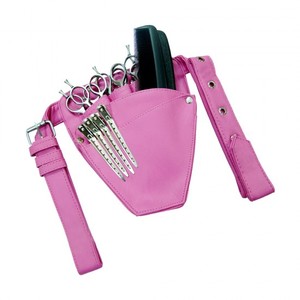 Estuche de cuero rosa para herramientas de peluquería con tijeras, peines y funda para tijeras de corte, bolsa de cintura para set de herramientas de barbero - Product Image 1