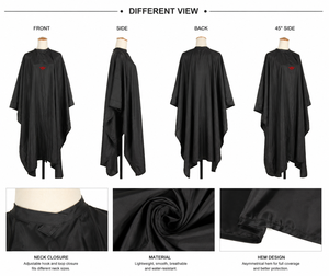 Cape de Coiffure Portable Tactus Industries Écologique, Résistante à l'Eau, Taille Ajustable, en Polyester Noir Anti-Adhérent avec Logo Rouge - Product Image 6