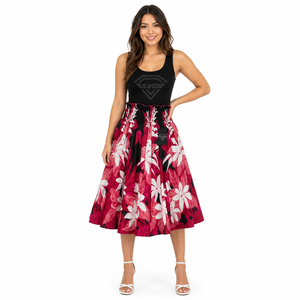 Women New Style Hawaiian Tropical Floral Autumn Maxi <b>Skirt</b> Beach Vacation Casual Lightweight Flowy <b>Skirt</b> Wear Cheap Price OEM - Product Image 1
