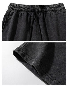 Ensemble surdimensionné 2-en-1 pour homme : T-shirt à capuche et short en molleton, 100 % coton respirant, effet délavé, 240 g/m² et 290 g/m² - Product Image 4