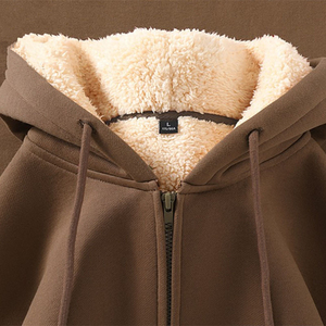 Women Men Full Zip <b>Hoodie</b> <b>Sherpa</b> <b>Lined</b> Fleece Pullover Casual Winter Warm Jacket Winter Warm Thick <b>Sherpa</b> <b>Lined</b> Full-Zip <b>Hoodie</b> - Product Image 6