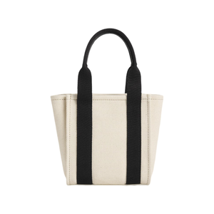 Haute qualité Vietnam usine directe nouvelle mode sac fourre-tout coton épaisseur tissu sangle en cuir crochet poche sac à provisions - Product Image 3