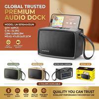 LN-5016MINISUN Enceinte Solaire Rétro TV 25W avec Basses Puissantes, Double Antenne, Radio FM, Boîte Sonore Portable – Vente en Gros