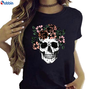 Camiseta de Verano con Estampado de Rosas y Mariposas, Blusa Blanca para Niña, Camiseta con Diseño Gráfico, Ropa Casual, Transpirable, Modelo Básico - Product Image 1