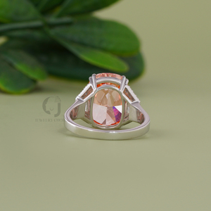 <b>14K</b> Rose <b>Gold</b> Vivid Red Cushion Cut Lab Grown Diamond Engagement <b>Ring</b> (Prong Setting VVS2 VS1) - Product Image 4