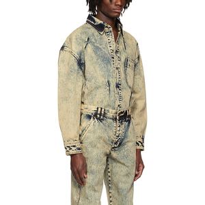 เสื้อเชิ้ตยีนส์ผู้ชายแขนยาวสีน้ำเงินทรงปกติ ผ้าฝ้ายเดนิมขายดี ระบายอากาศได้ดี - Product Image 3