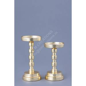 ชุดเชิงเทียนทรงเสาหรูหราสีทอง 2 ชิ้น สำหรับงานแต่งงาน คริสต์มาส ตกแต่งโต๊ะ งานอีเว้นท์ ดีไซน์ทันสมัย งานฝีมือโลหะ - Product Image 1