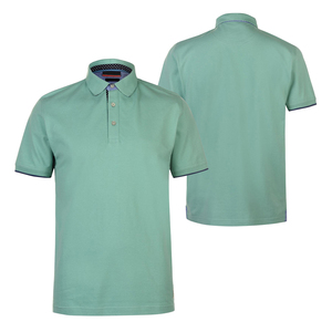 Polo homme blanc à manches courtes avec col rouge, décontracté, en coton respirant/confortable, disponible à la vente - Product Image 4