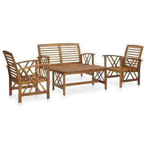 Set da Giardino in Legno di Acacia Marrone Resistente, Versatile ed Elegante Arredamento da Esterno - Product Image 1