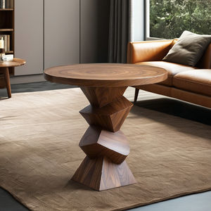 Proveedor de Vietnam-Mesa de centro única Mesa de centro rústica para sala de estar Mesa de centro de madera maciza Decoración de madera natural hecha a mano - Product Image 4