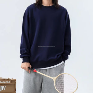 Sudadera de cuello redondo Lisa unisex personalizada bordado Logotipo de impresión sudaderas con capucha de cuello redondo de algodón en blanco de alta calidad - Product Image 3