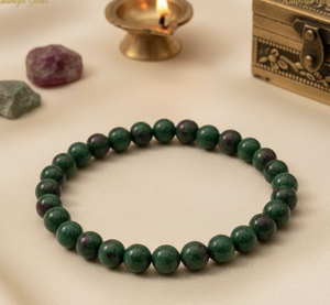 Handmade AAA <b>Ruby</b> Zosite Round Bead <b>Bracelet</b> – Polished Gemstone Stretch <b>Bracelet</b> for Men & Women - Product Image 2