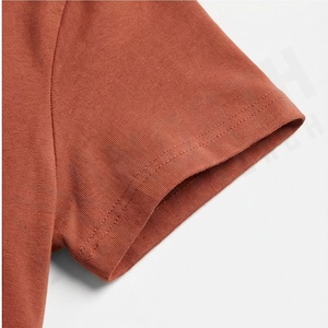 เสื้อครอปท็อปผู้หญิงผ้าฝ้ายสีตามสั่ง คอกลม เซ็กซี่ ทรงหลวม มีกระเป๋า เสื้อผ้าสตรีทแวร์ ฟิตเนส ออกกำลังกาย เสื้อยืดแอคทีฟแวร์ - Product Image 6