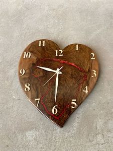 Large Handmade Epoxy Resin Wood Wall <b>Clock</b> Modern Luxury River Table Design Silent Quartz <b>Movement</b> Home Decor Custom Wooden - Product Image 3