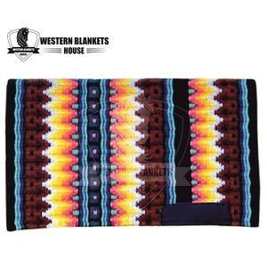 Sous-selle Western Blankets House Style Classique 42x34 pouces, doublure en polaire de laine, rembourrage en polyester, protection antichoc pour cheval - Product Image 4