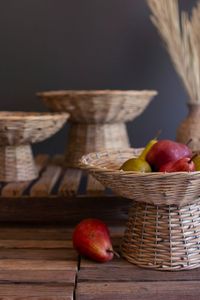 Nouvelle Décoration de Table de Réception de Mariage en Rotin Naturel Faite à la Main, Bol sur Pied en Osier Moderne de Luxe et Présentoir Floral/Fruité - Product Image 3