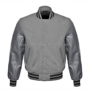 แจ็คเก็ตวาร์ซิตี้วินเทจผ้าขนสัตว์แท้ แขนหนังแท้ สไตล์คลาสสิค แบบ Letterman สำหรับวิทยาลัย  เสื้อโค้ทเบสบอลทรงบอมเบอร์ รุ่น WVJ-0030 - Product Image 6