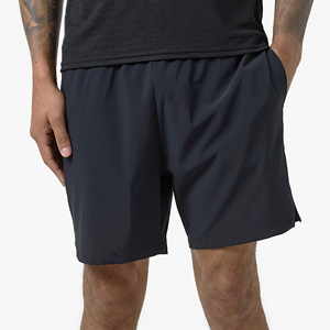Men's Solid Black Casual Shorts Mid Waist Elastic Closure Knitted Fabric Short Length Men shorts - Product Image 1