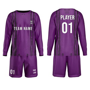 Ensemble de gardien de but de football personnalisé haut de gamme 100 % polyester par sublimation, coupe régulière, col ras du cou, style pneu - Product Image 1