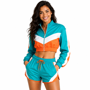 Veste de course colorée pour femmes avec short de compression, vêtements de sport, marque privée, OEM, vestes pour hommes - Product Image 1