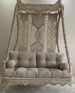 <b>Macrame</b> Double Garden Swing,<b>Macrame</b> Double Swing,Hanging Swing,Balcony Swing,Patio Swing,<b>Macrame</b> Hanging Chair,Double hanging Sw - Product Image 2