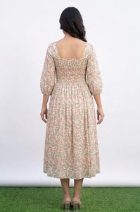 Vestido Maxi Floral con Cuello Cuadrado, Estilo Bohemio, Ecológico, 100% Algodón, Lujoso, Veraniego, Modesto, Dulce, Bonito, Transpirable y Lavable para Mujer - Product Image 2