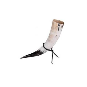 Handmade Natural Buffalo Horn Drinking Horn with Metal Stand Traditional Viking Beer Cup for Home Bar and Gift Use - Product Image 6
