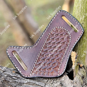 Funda de Cuero Premium para Cuchillo de Panqueques, Hecha a Medida, de Piel de Vaca, para Llevar en el Cinturón, Horizontal, para Cuchillos Plegables, EDC, Bajo MOQ, Venta al Por Mayor, Lista para Envío - Product Image 6