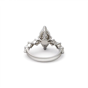 Anillo de Compromiso CONCEPTION de Plata 925 con Moissanita de Corte Marquesa de 3ct, Joyería Personalizada para Mujer - Product Image 6