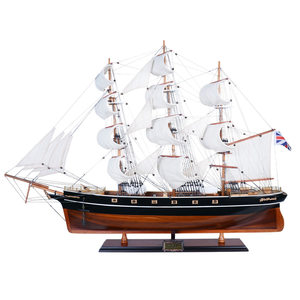 OMH-Maquette bateau cutty sark de 80cm, réplique rustique en bois de cèdre, voiles incurvées, technique nautique, mur peint du Vietnam - Product Image 1