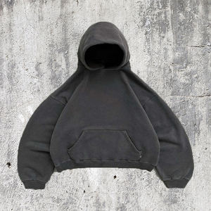 Sweat à capuche personnalisé en molleton uni, écologique, en polyester/coton 600 g/m², service OEM, pour homme - Product Image 1